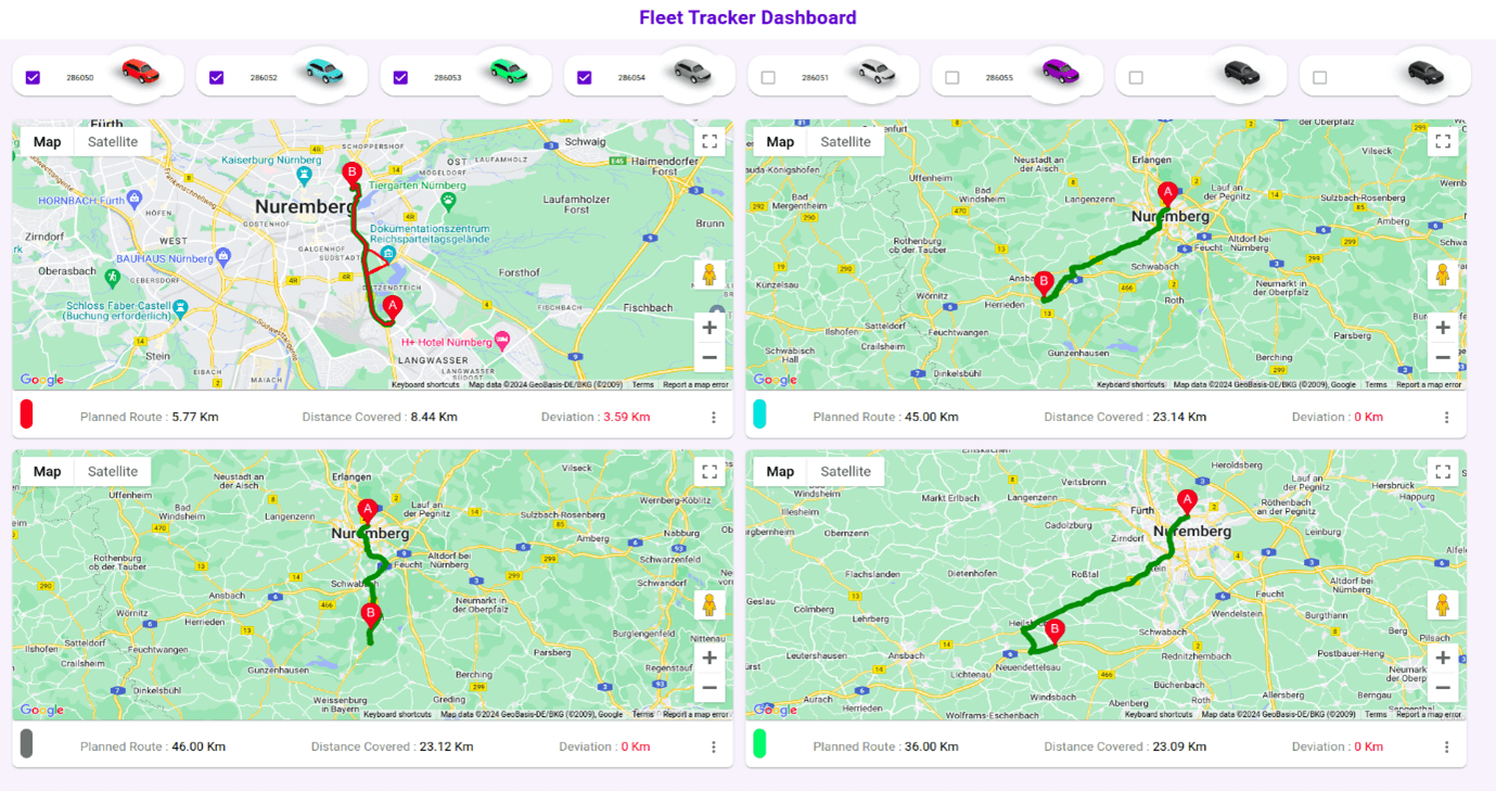 Cloud Application to show fleet dashboard, designed following general steps